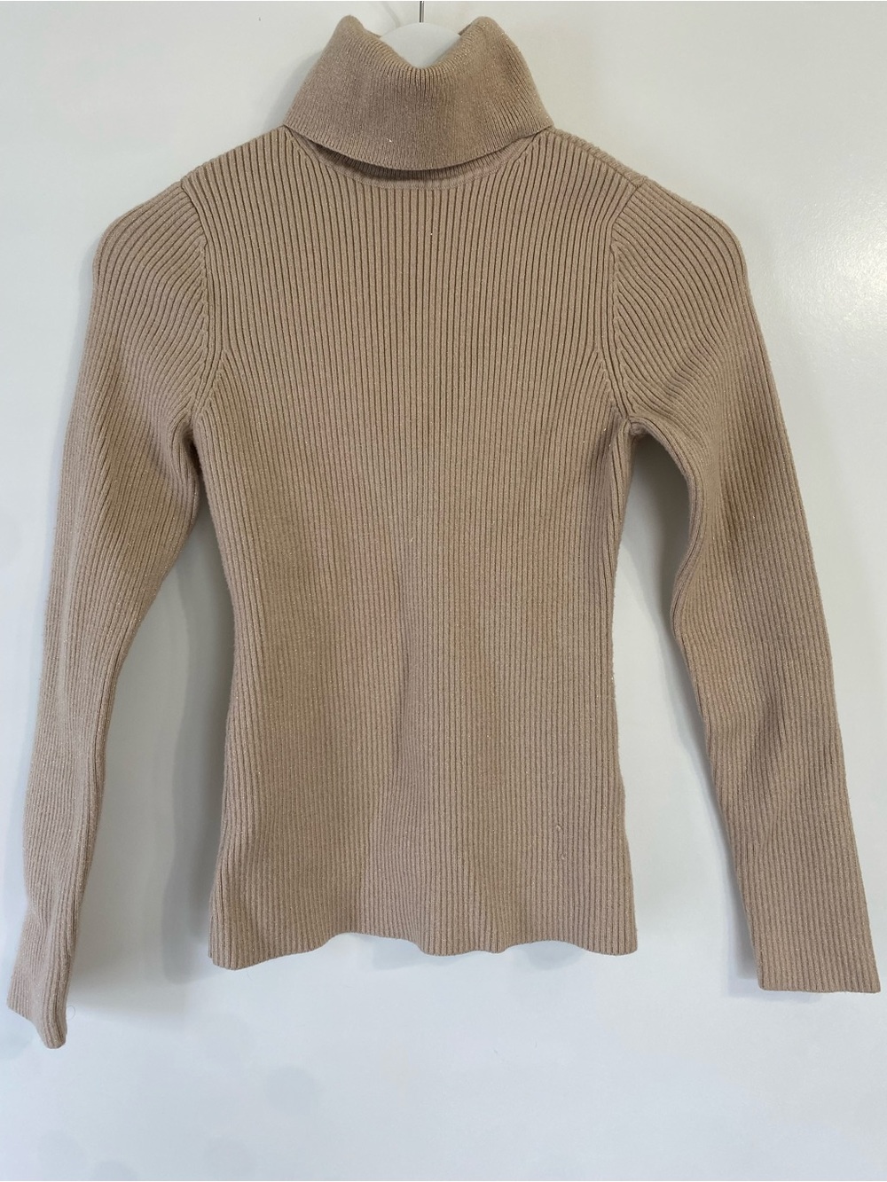 Abercrombie & Fitch Ribbed Turtleneck Top - Taupe